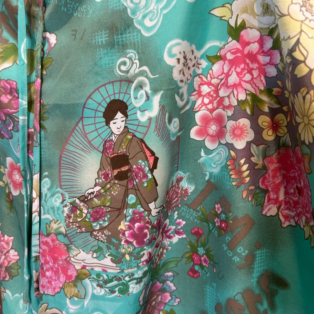 Josie Natori Women XL Asian Inspired Floral Print Capris Lounge Pants PJ Pajama - Picture 2 of 9